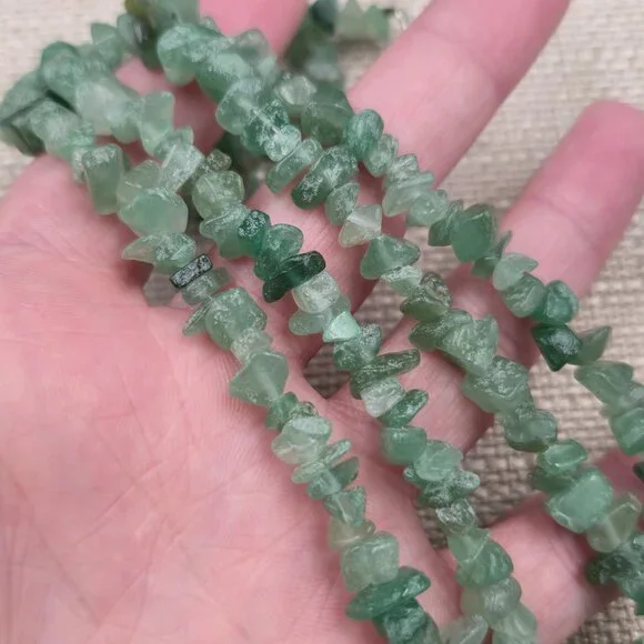 34 Inch Green Aventurine Stone Long Necklace B1047 - Picture 3 of 7